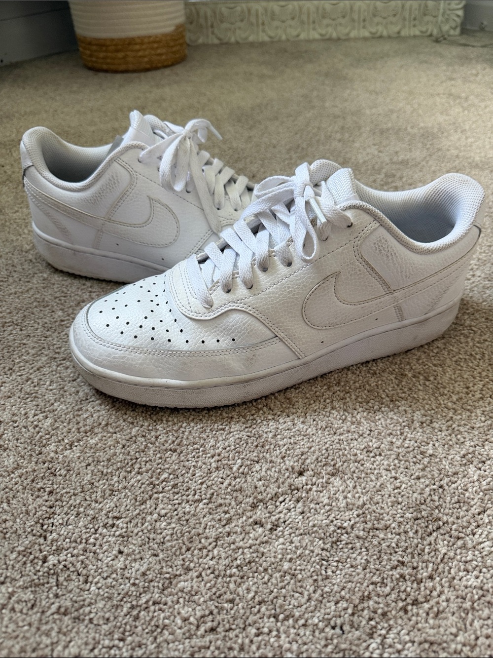 Nike White Leather Low-Top Sneakers